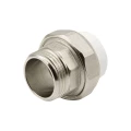 Муфта комбинированная EVER PLAST АТ 013 25 03 00 Дн25х1″ Ру25, разъемная, под приварку / наружная резьба, материал - полипропилен, цвет - белый Муфта комбинированная EVER PLAST АТ 013 25 03 00 Дн25х1″ Ру25, разъемная, под приварку / наружная резьба, материал - полипропилен, цвет - белый